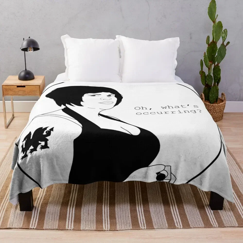 Oh, what's occurring? - Nessa Gavin & Stacey Line art Throw Blanket Long Lasting Soft Plush Blanket for Daily Use