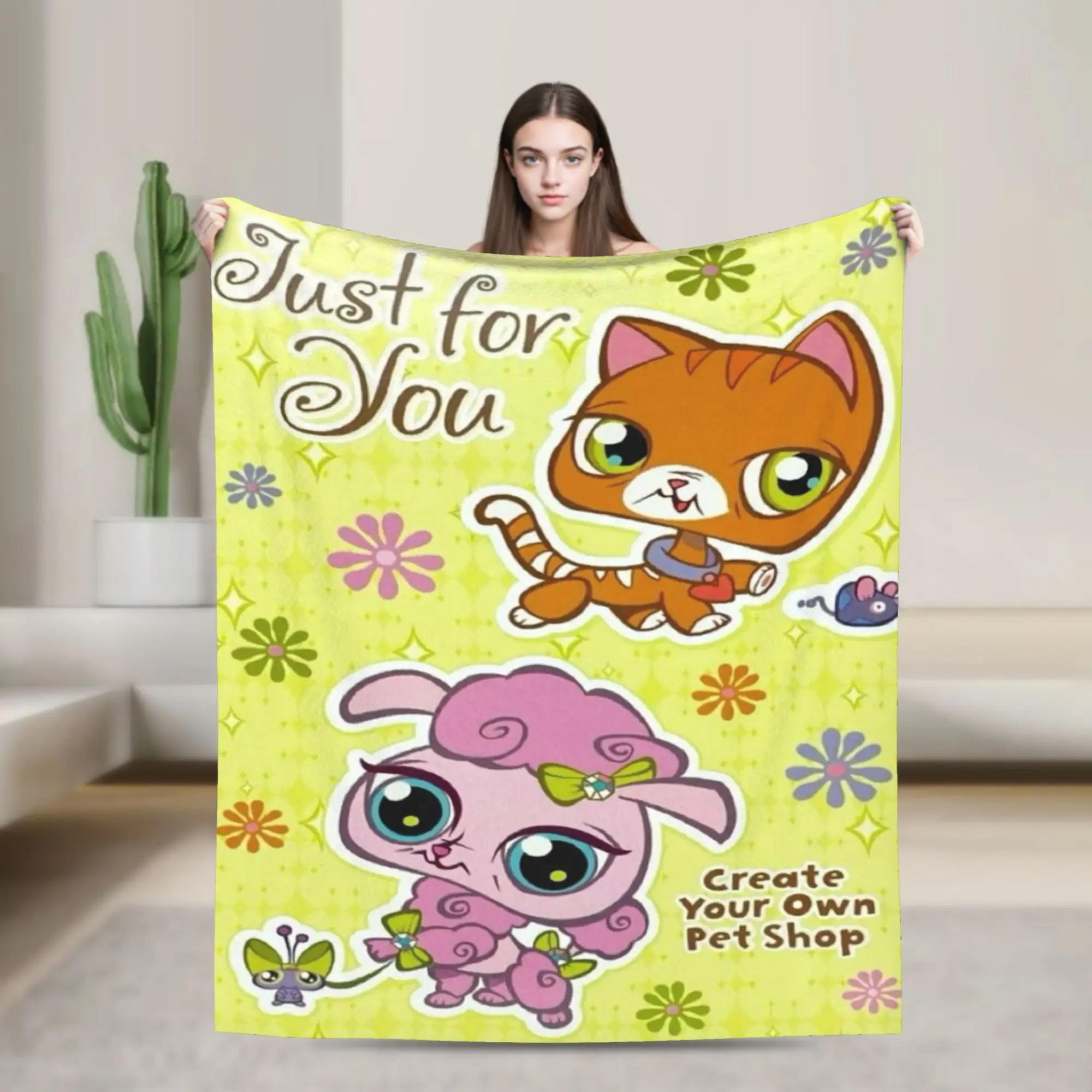 Comfort Littlests PetShop lps Blanket Stuff Home Decorative  Blanket Throw Lightweight Fleece for Travel