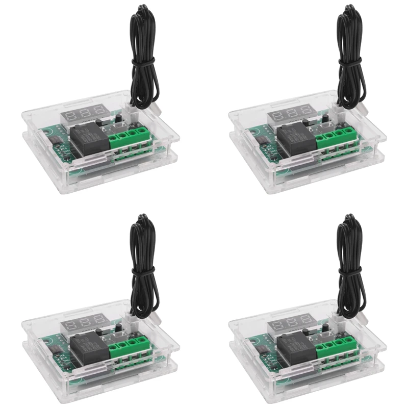 A16R-4PCS W1209 DC Module de contrôleur de température numérique commutateur de Module de contrôle de température électronique avec boîtier en acrylique