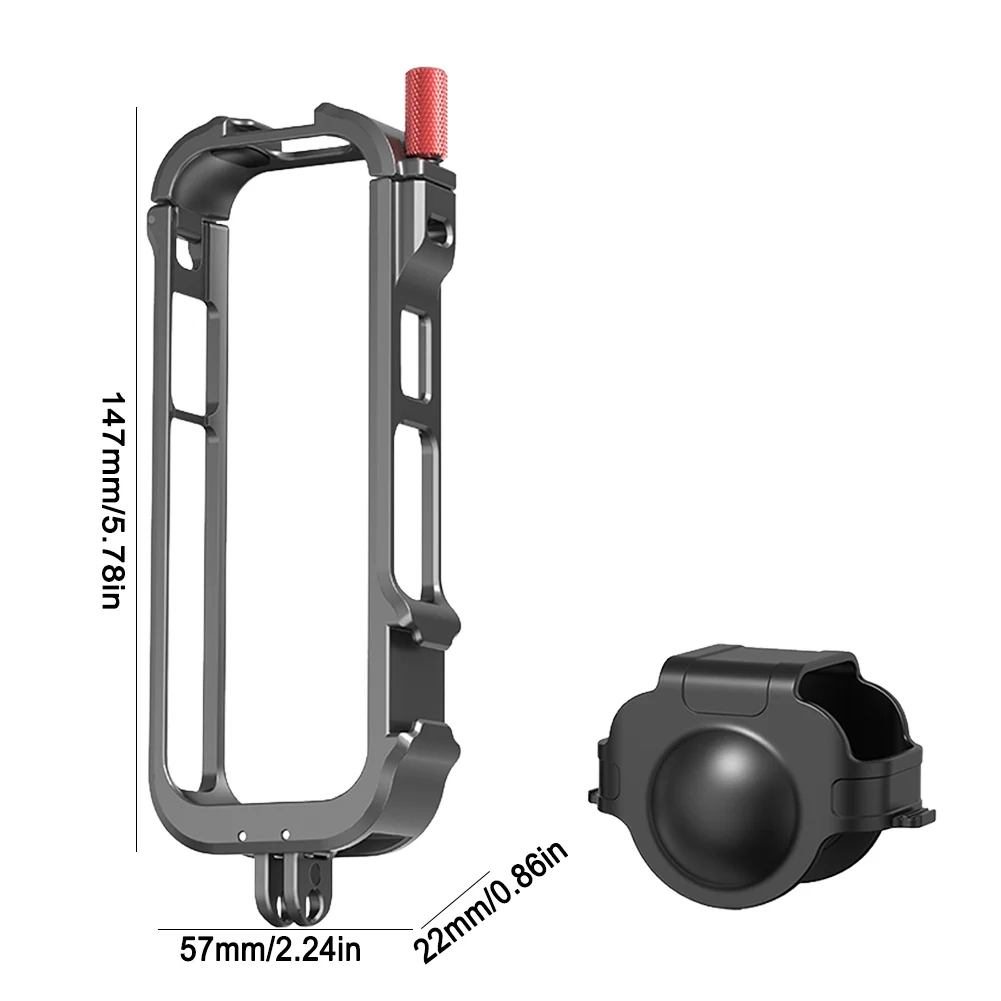 For Insta360 X4 Aluminum Protective Frame Metal Durable Housing Cage With Cold Shoe Mount for Insta 360 X4 Camera Accessories