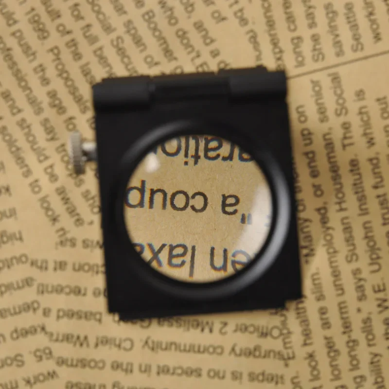 10x Metal Desk 2 LED Magnifier Optical Lens Black Foldable Printing Cloth Magnifying Glass W/ Scale Pointer Loupe Free Shipping