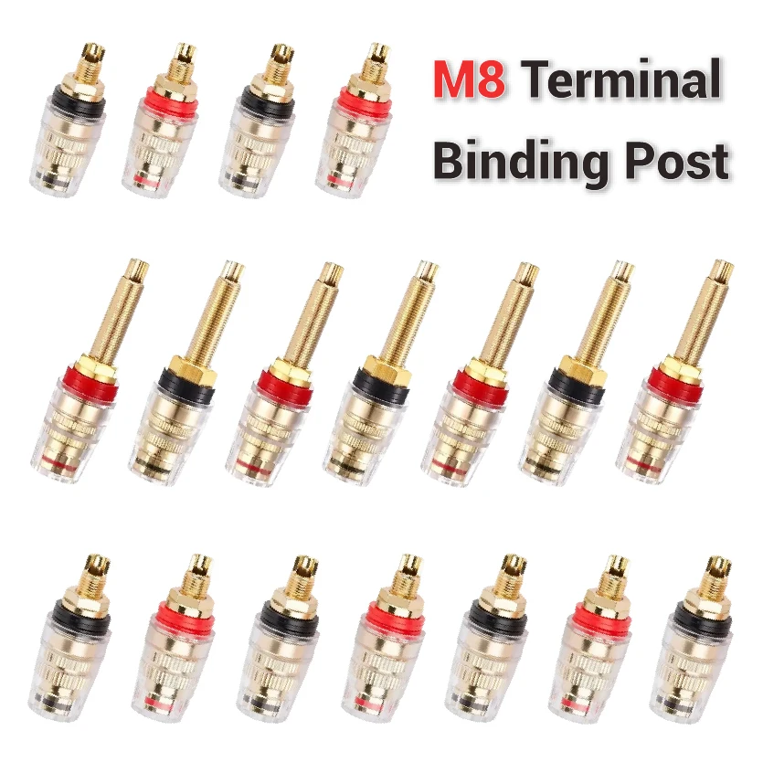 

Binding Post Amplifier Pure Cupper Gold-plated Audio Speaker Terminal Crystal Connector Banana Socket Junction Box M8 L8