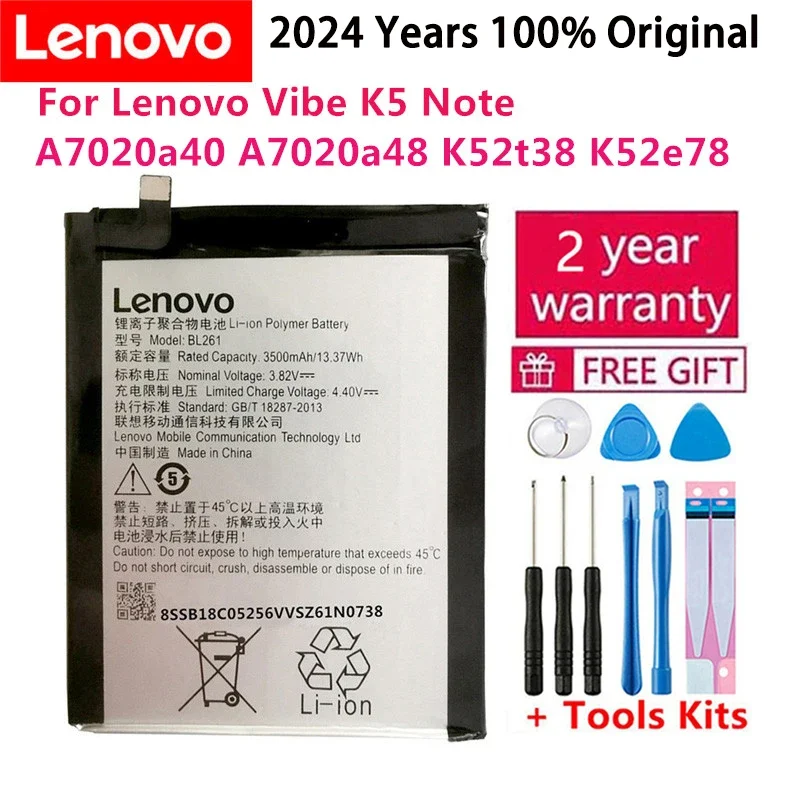 

3500mAh BL261 For Lenovo Vibe A7020 K52T38 K52E78 K5 Note K5Note Lemon A7020A40 A7020A48 Battery+Tracking Number