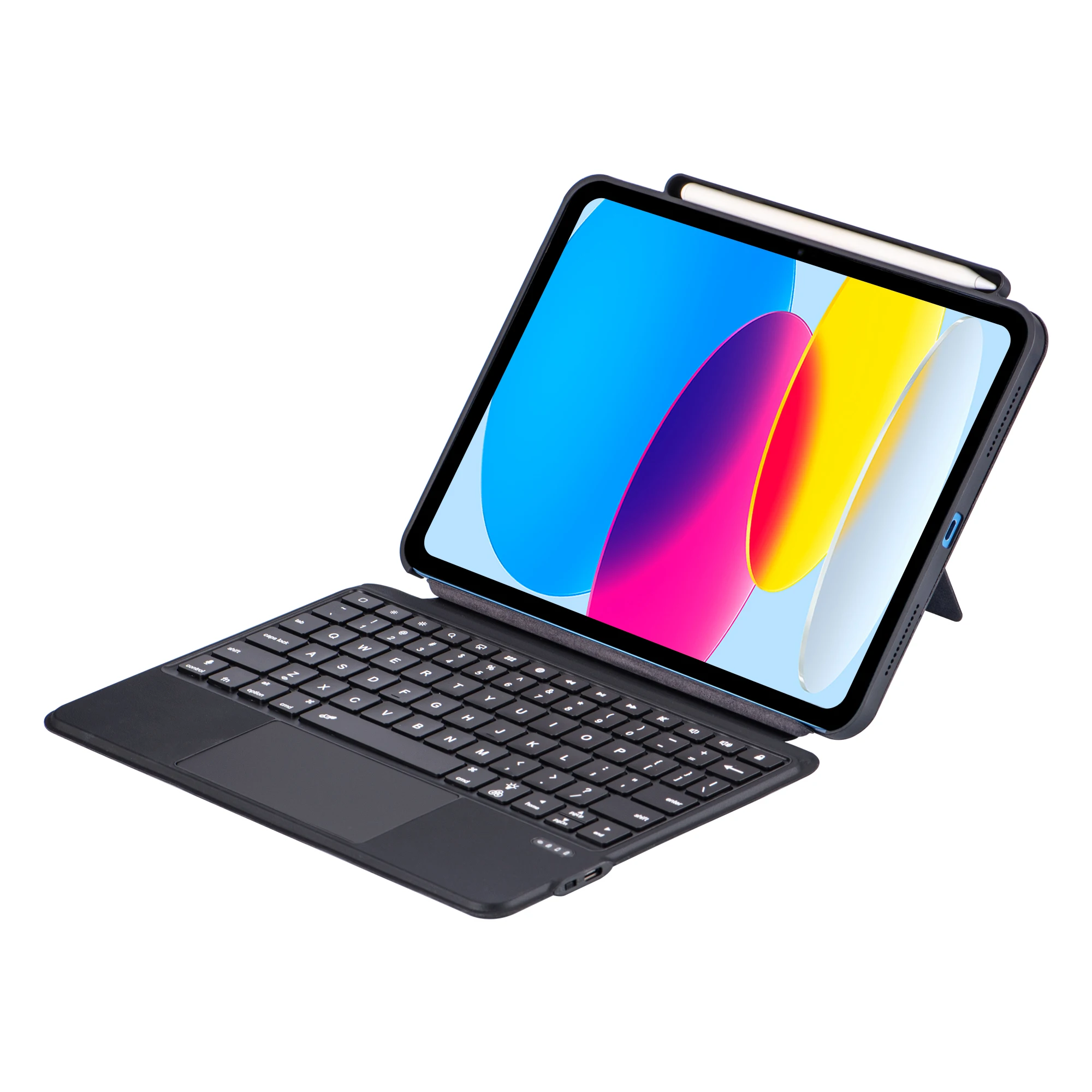 Imagem -03 - Capa Magnética para Tablet Suporte de Couro Fino para Ipad 10a Geração 2023 10.9 Polegadas à Prova de Choque com Lâmpada Teclado Bluetooth