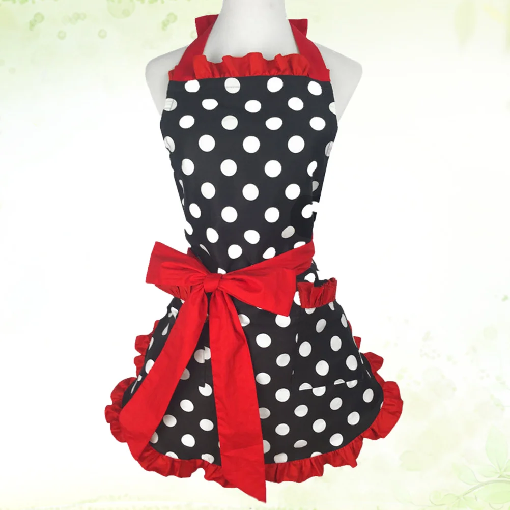 

Princess Workwear Apron Black+Red Premium Cooking Apron Oil Proof Pinafore Hanging Neck Kitchen Bib For Home Camping