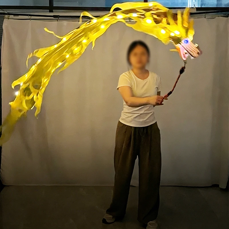 

Holiday Festive Decor Party Glowing Prop Chinese Dragon Dance Luminous Dragon Dance Ribbon For Spring Festival Party