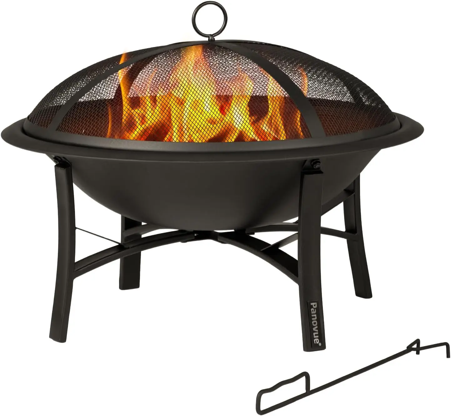 22-Inch Fire Pit Equipped with a Spark Screen, Firewood Grate, and Poker