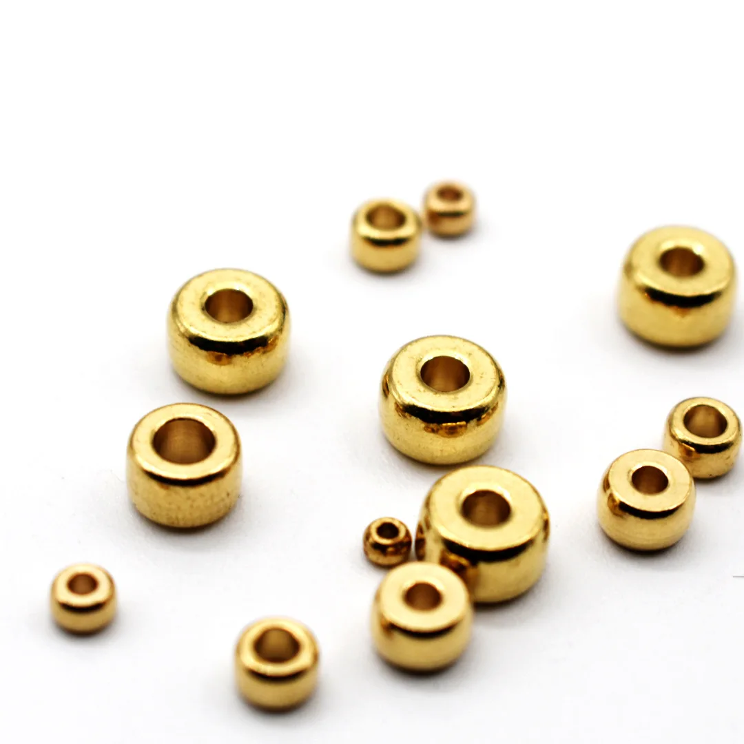 100-50 Stück 3/4/5/6/8mm Original Messing-Abstandsperlen für Armbandherstellung Metall-Perlen für DIY-Schmuckherstellung Zubehör – Detail 3