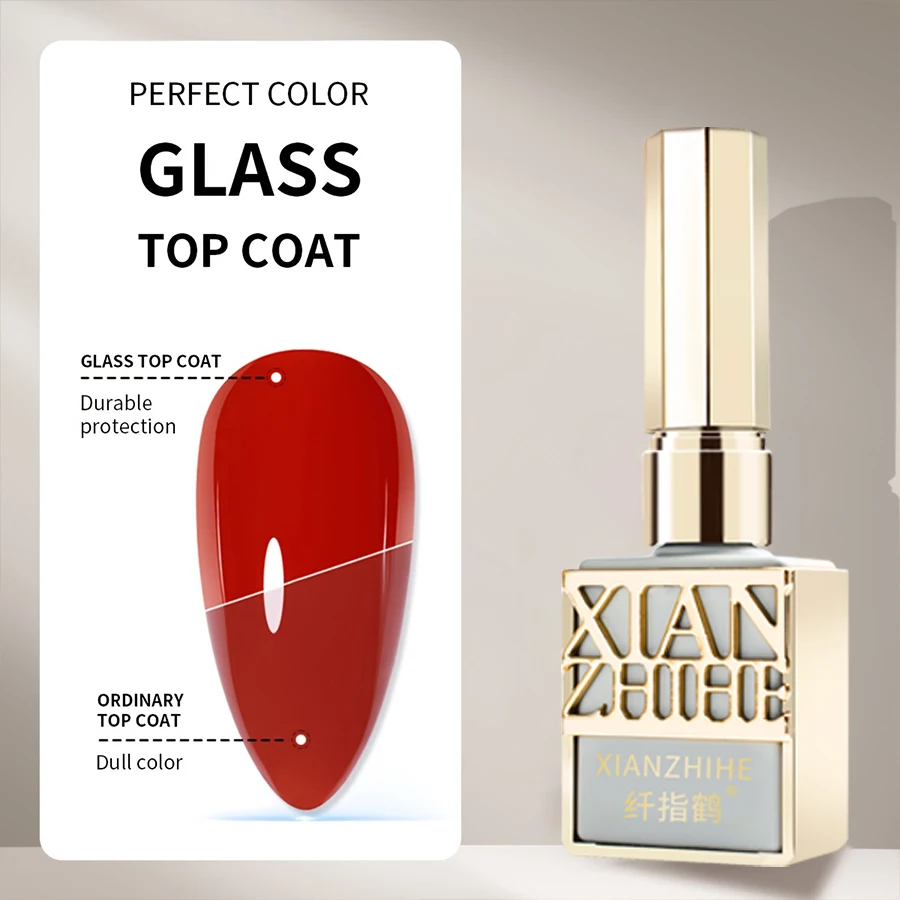 طلاء أظافر جل معطف علوي |   لمسة نهائية لامعة، تدوم طويلاً، متوافقة مع مصباح أظافر LED، تصميم، هدية مثالية للنساء