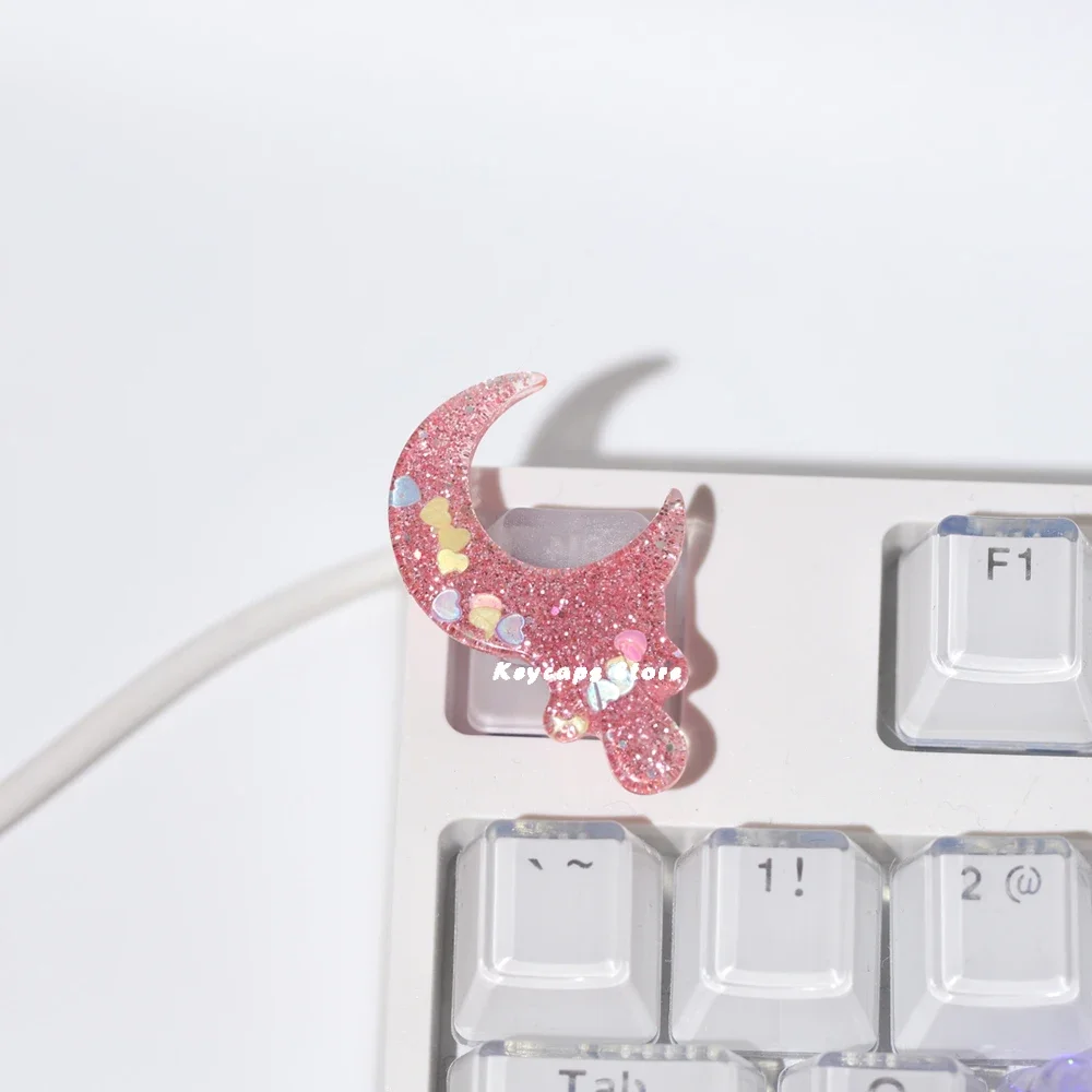 1pcs Custom Girl Bow Cute keycaps for Cherry MX Switch Game Backlight Keycap ESC Translucent Cartoon Anime Kawaii Keycap