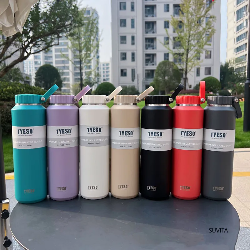 Tyeso 500/710ML Thermos Bottle Stainless Steel Car Thermal Cup Sports Water Bottles Keeps Cold and Heat Coffee Cup Thermal Mug