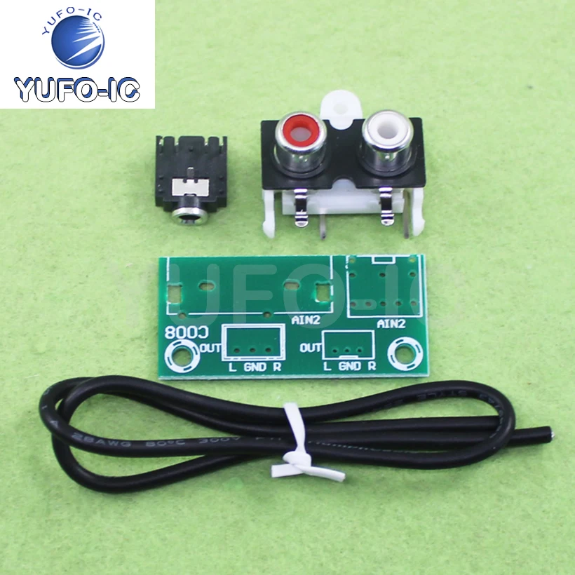 Free Ship 1PCS Audio Input Board Lotus Zuo + 3.5mm Yin Pin Zuo Wiring Lead Plate Amplifier Chassis DIY