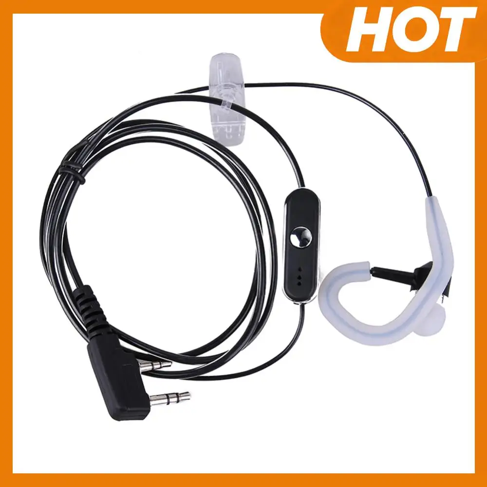 

2-контактная гарнитура с микрофоном PTT, разъемом K и креплением на ухо, аксессуар для рации, замена для BAOFENG, KENWOOD, Retevis, HYT