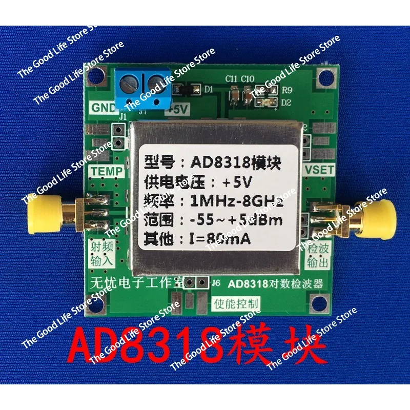 

Модуль AD8318 Измеритель мощности RF Логарифмический детектор Обнаружение мощности (1-8000 МГц)