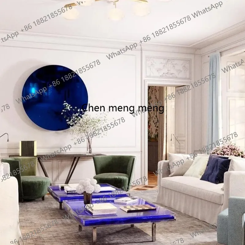 Stainless Steel concave Mirror Wall Decoration, Sky Mirror Background, Pendant, Living Room, Bedroom, Villa wall decoration