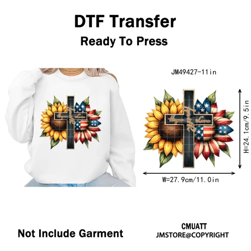 

Be The Sunshine Sunflower Summer Floral Positive Quote Iron on Washable DTF Heat Transfers Stickers Ready to Press for T-shirts