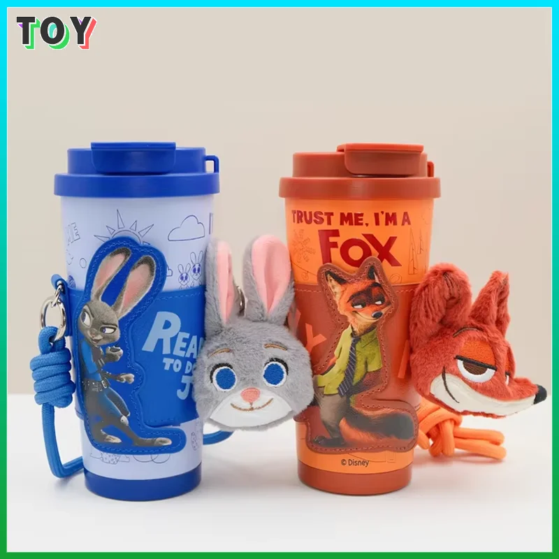 

Disney Authentic Nickel Insulated Mug Zootopia Themed Student Water Cup Cute Anime Couple Coffee Mug for Girlfriend