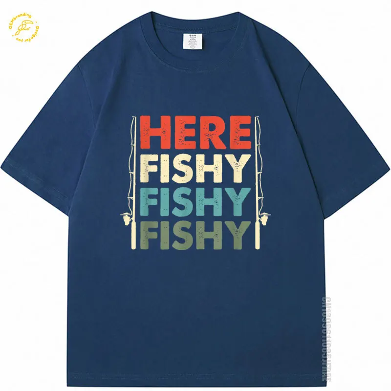 

Trendy American I Love Fishin Oversized T-Shirt Unisex Adult Black Short Sleeve Classic Cotton Tee White TShirt Men's T-Shirts