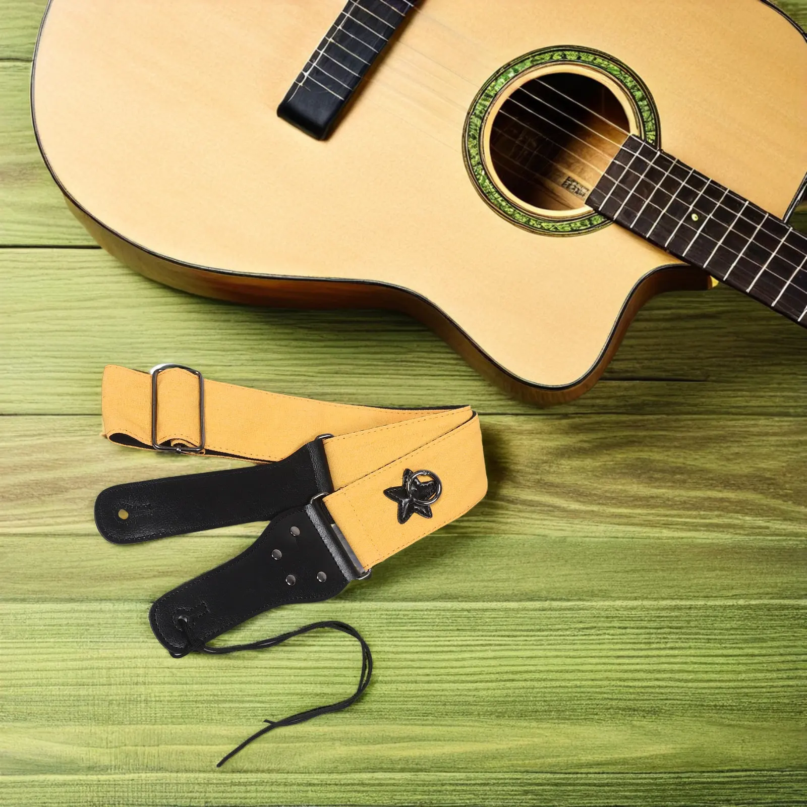 Guitar Strap Padded - Regulowany, szeroki, dwuwarstwowy, bawełniany pasek do