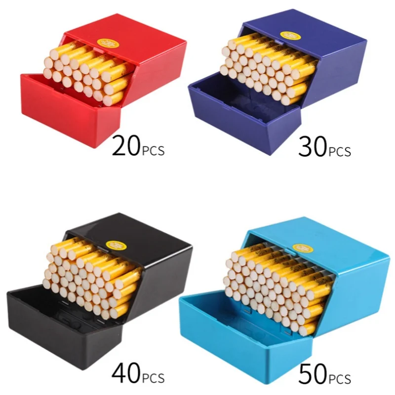 Solid color cigarette box, can hold 20/30/40/50 thick cigarettes, waterproof and pressure resistant portable cigarette box