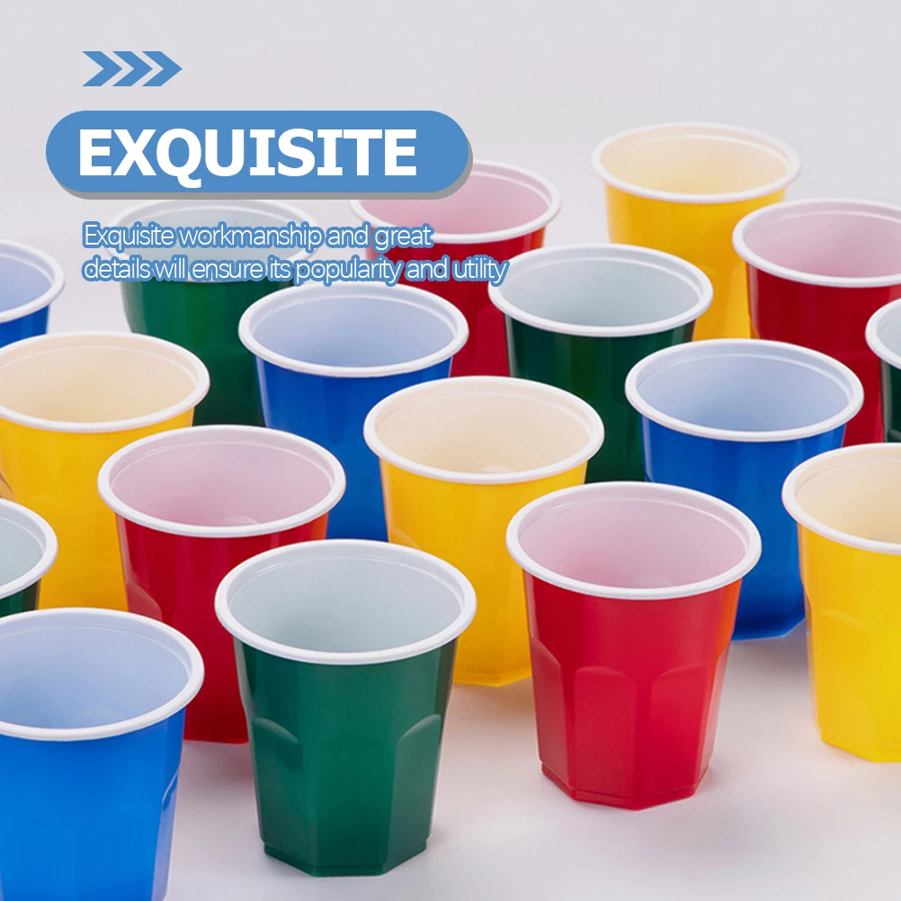 

100pcs Colorful Airline Cups Premium Pp Material Smooth Surface Multi-Function Disposable Beverage Cups For Party Juice Beer