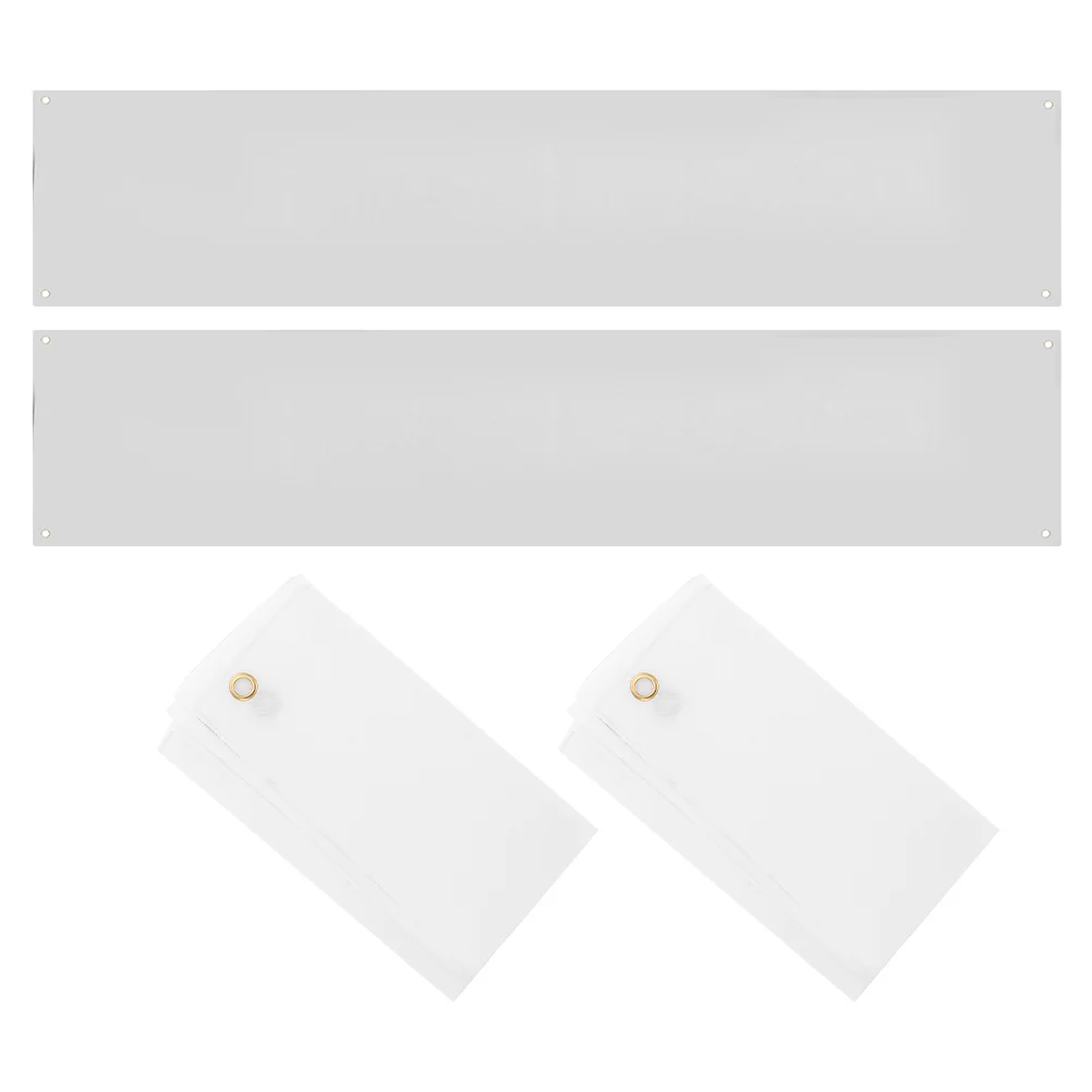 

4pcs 2X6 Feet Blank Polyester Banners Large Rectangle Hanging Decor For Indoor Outdoor Party Birthday Halloween Thanksgiving Diy