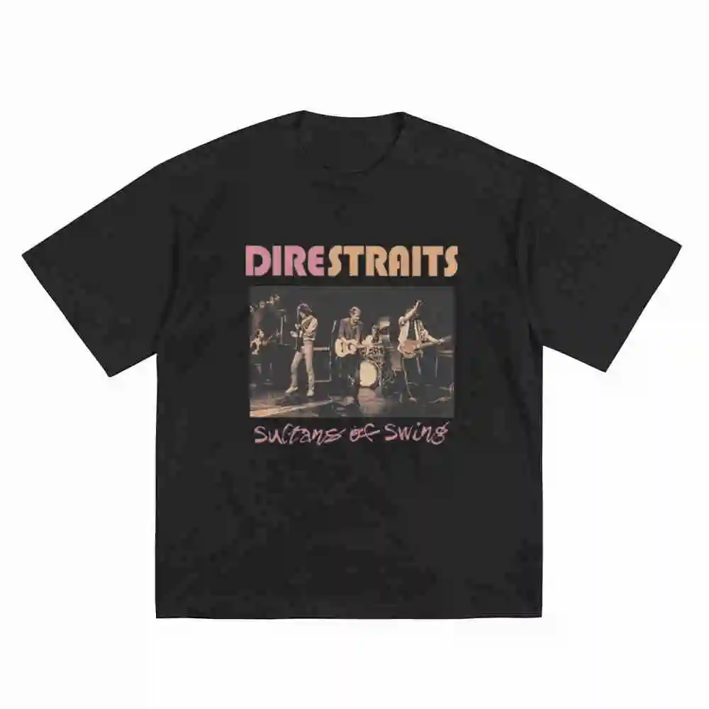 Dire Straits Sultan Of Swing Short Sleeve Tee 100% Cotton T-Shirt