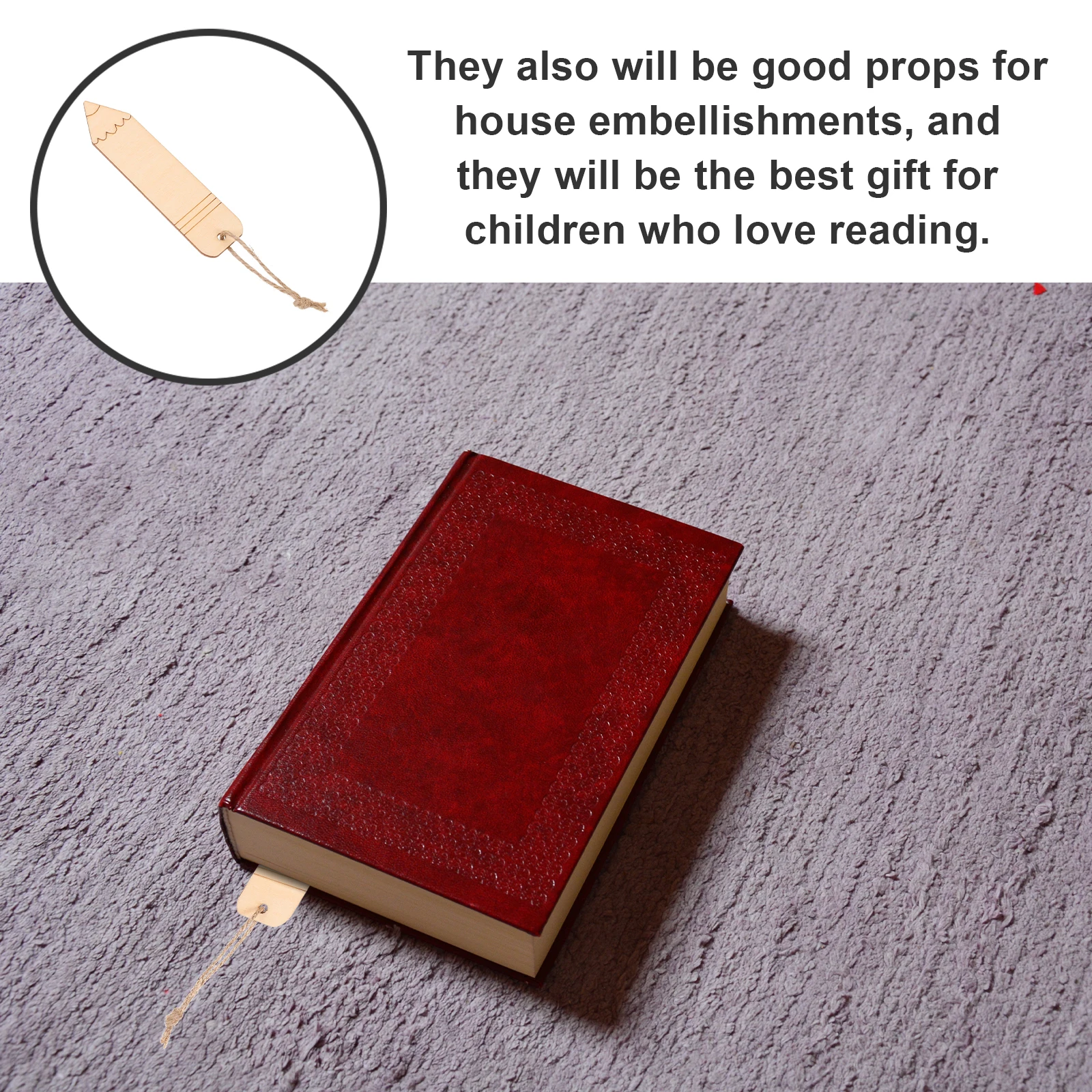 

10 Pcs Wooden Bookmarks Blank DIY Craft Tags Reading Markers Engrave Plain Decorative Hanging Ornaments For Party Gifts