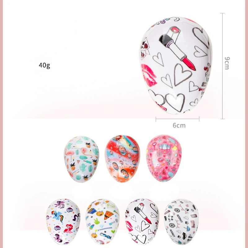 Cute Egg Comb Anti-static Massage Hair Brush Detangle Shower Salon Styling Straight Curly Portable Unicorn Cartoon Printed