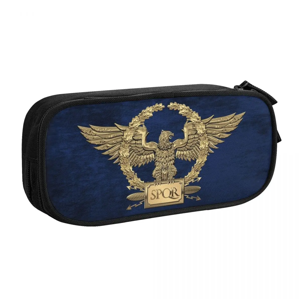 Custom Kawaii Gold Roman Imperial Eagle SPQR Logo Pencil Cases for Boys Gilrs Big Capacity Pencil Box School Supplies