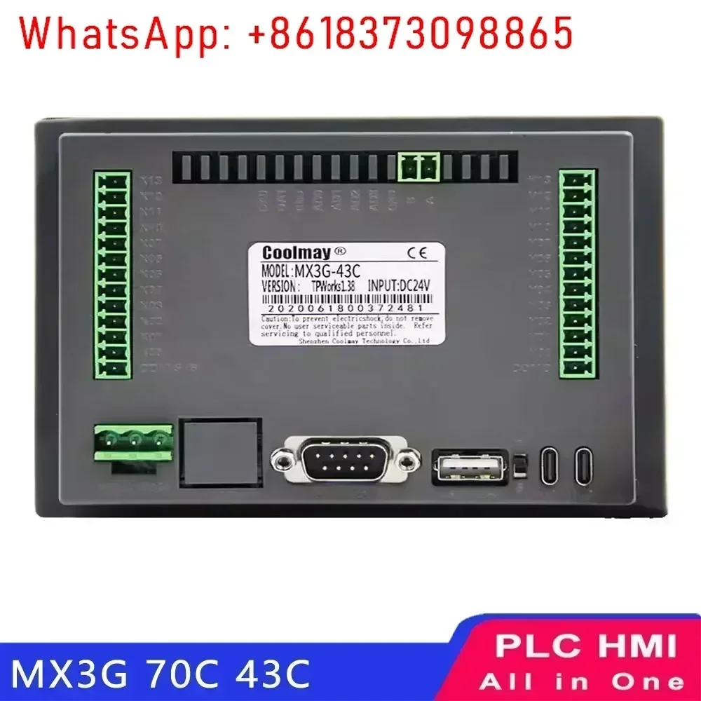 Coolmay PLC HMI MX3G 70C 40C 50C C40 All in One Integrated Ethernet Compatible FX3G/FX3U/FX3S Support MODBUS RS485 GX Works2