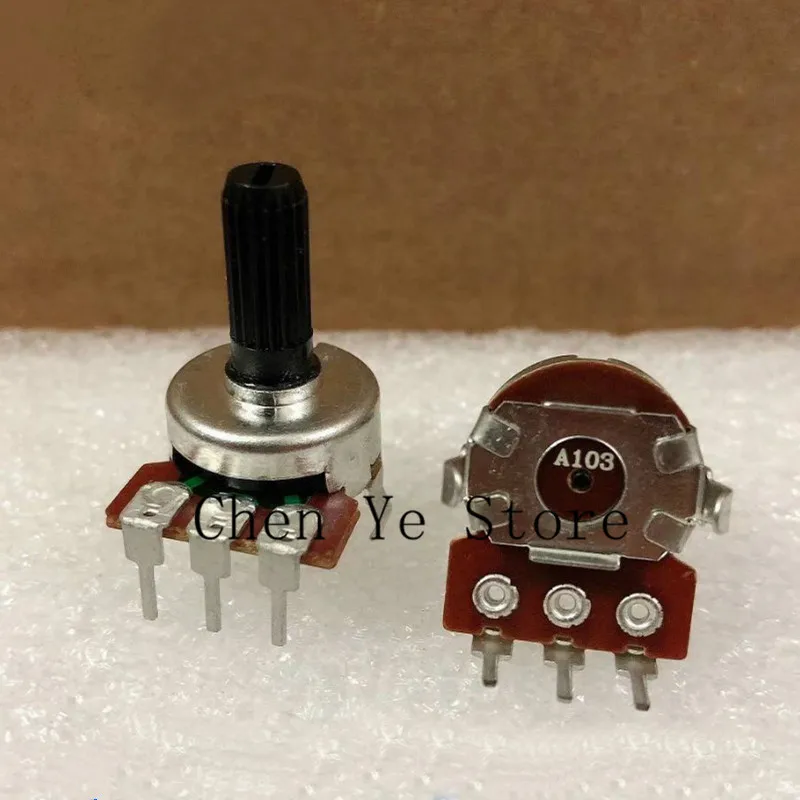 10 Stuks Originele Nieuwe R 331T Computer Luidspreker Volume Potentiometer 6P 3P 10K B 10K Handvat 15Mm Lang Pruim Bloesem Handvat