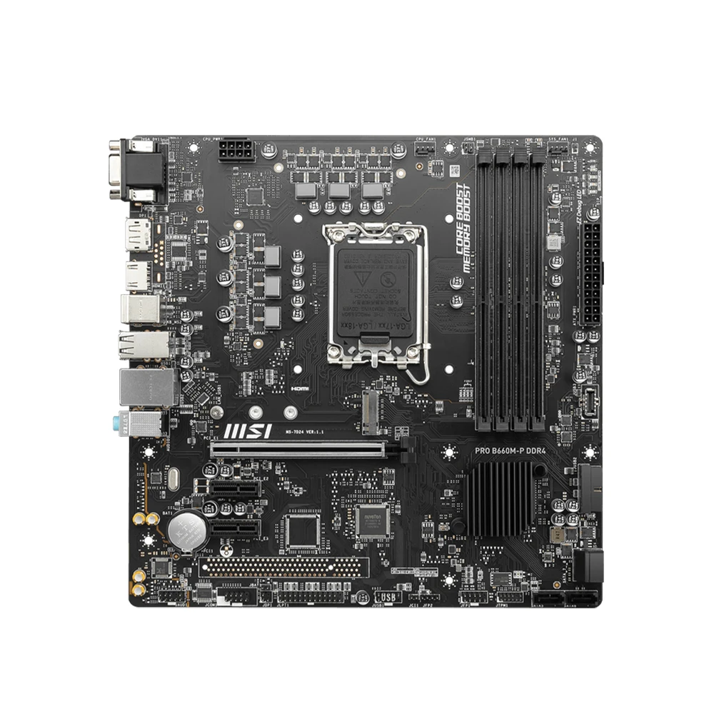 MSI PRO B660M-P DDR4 Motherboard Support Intel Core 14th/13th/12th Gen Processors LGA 1700 4xDDR4 4600MHz HDMI NVME M.2 PCle 4.0