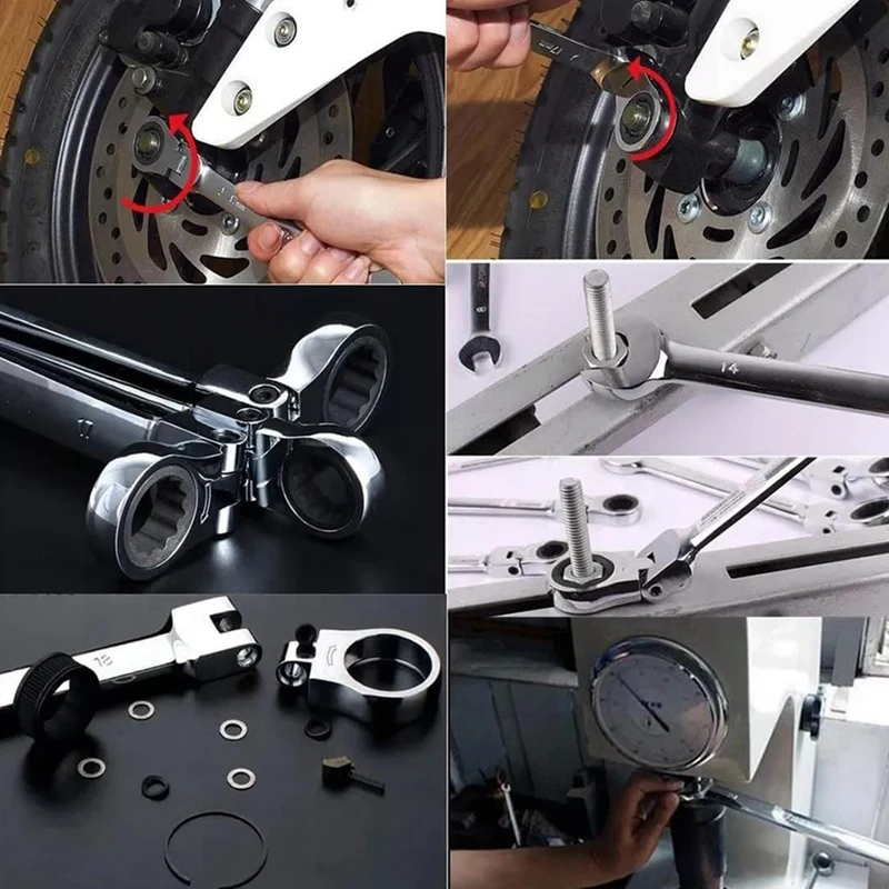 180 Degree Turning Ratchet Wrench Machine Repair Tool
