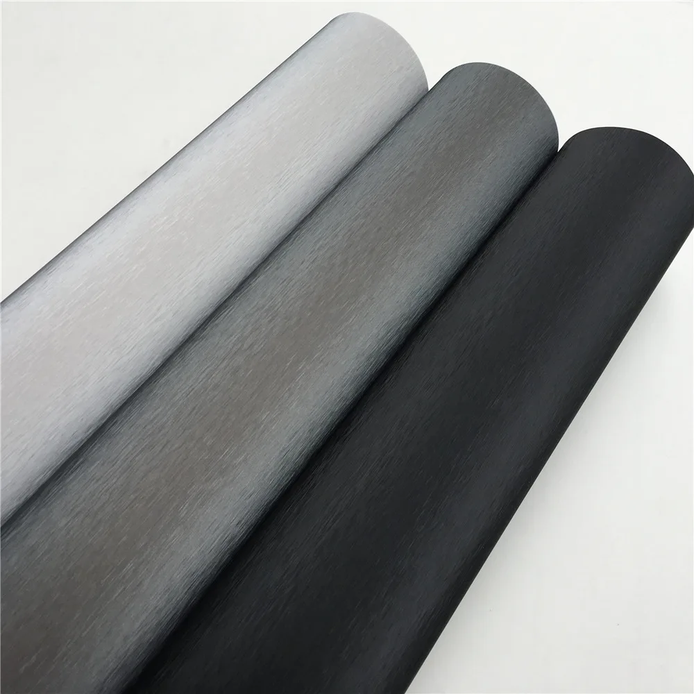 Black Grey Silver Brushed Metallic Vinyl Car Wraps Film Foil Car Wrapping Film Bubble Free Bike Console Computer Laptop