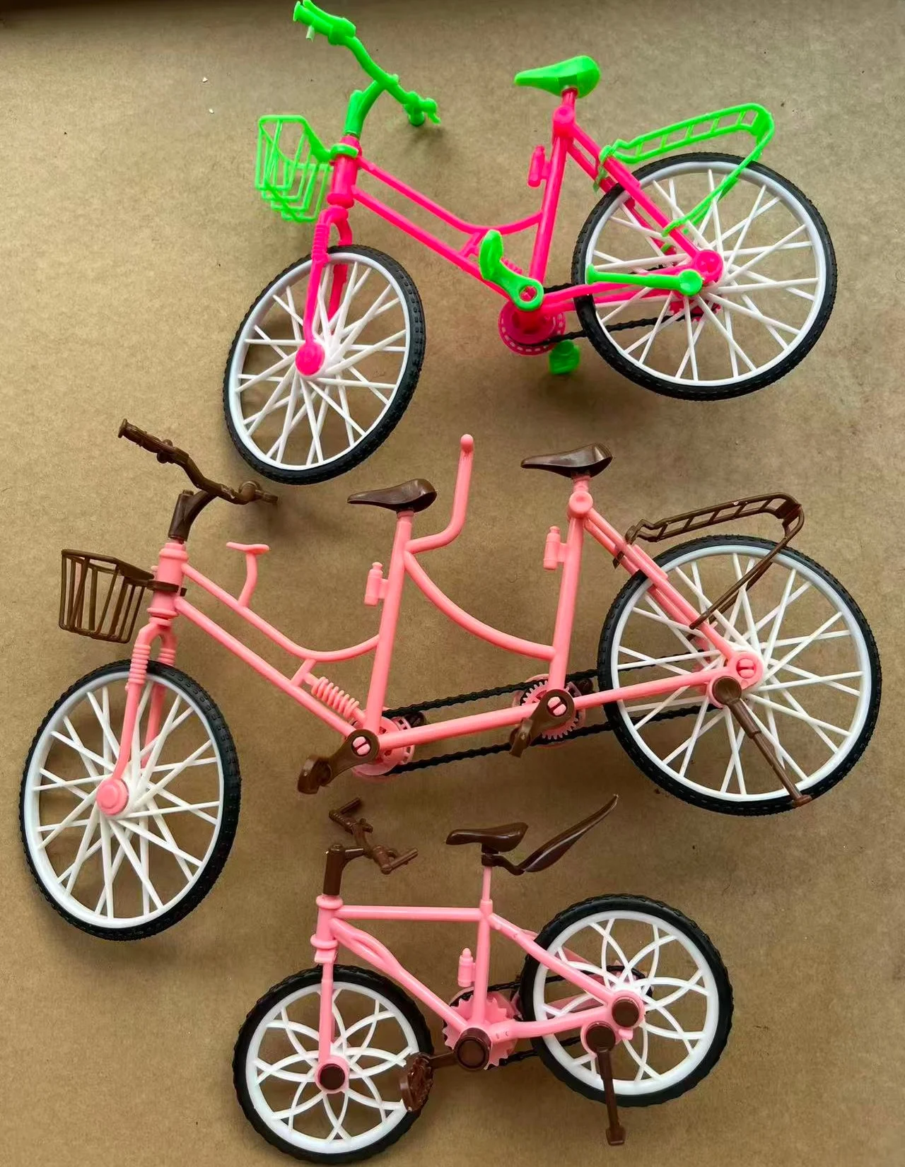 DIY Assembling Mini Bicycle Sets Pink Red Toy Bike Parts 1/6 Doll Big Bike Toy For Doll Decors