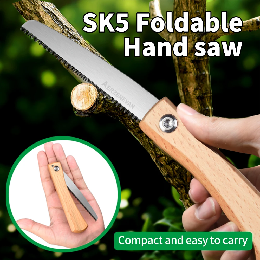 Folding Mini Hand Saw Non-slip Wooden Handle Pull Foldable Saw Flush Cut Trim Saw For Handsaw Woodworking Plastic Cutting Tool