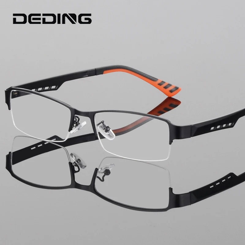 

Metal Half Rim Glasses Frame Men Business Eyewear Clear Lens Super Light Myopia Hyperopia Optical Eyeglasses DD0771