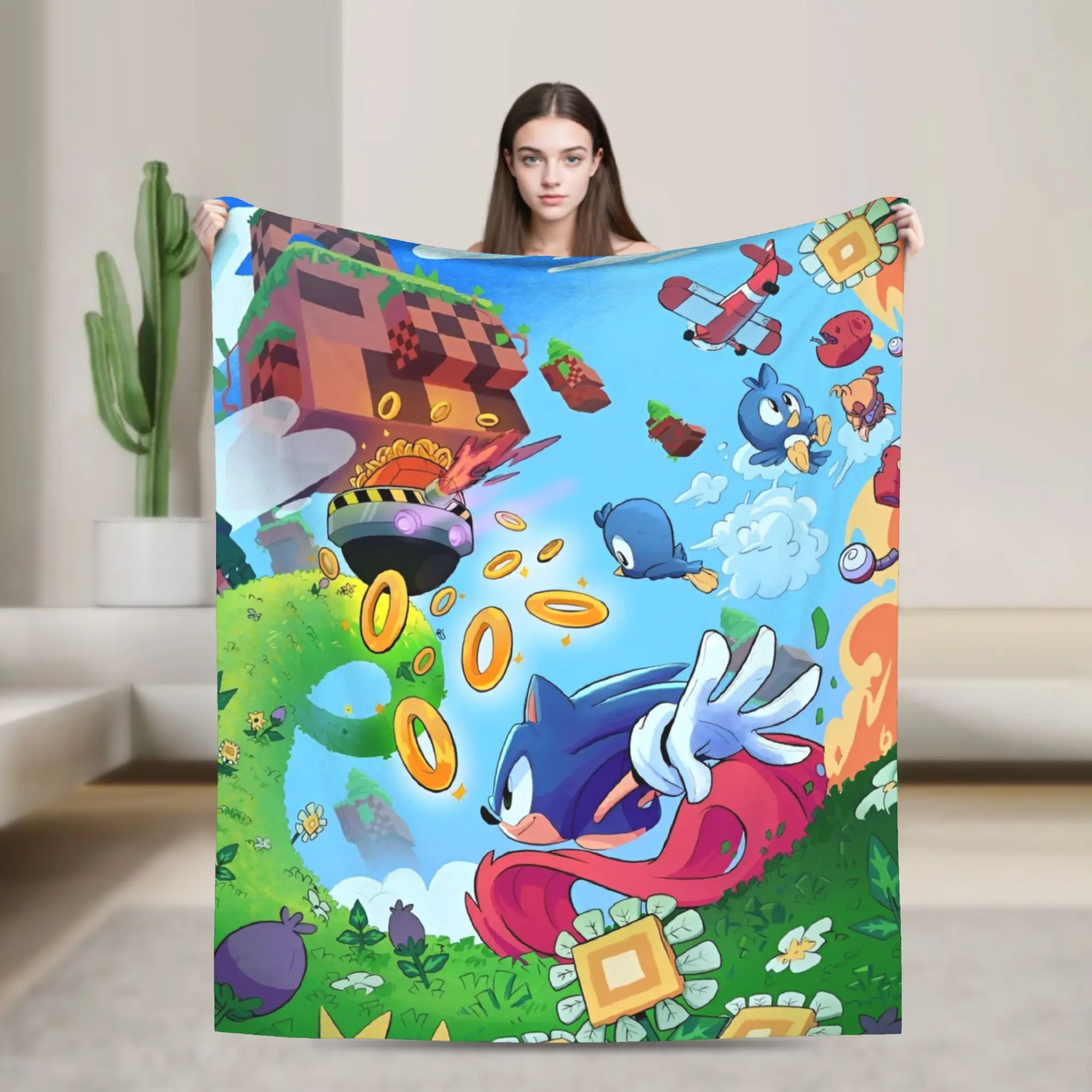 Sonices Flannel Blankets Fashion Throw Blanket for Bed Sofa Couch 125*100cm Bedspreads,