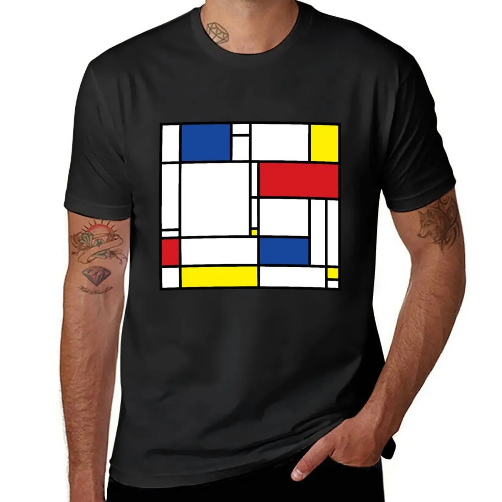 Mondrian Minimalist De Stijl Modern Art ? fatfatin T-Shirt vintage graphic tee anime figures blacks black t-shirts for men