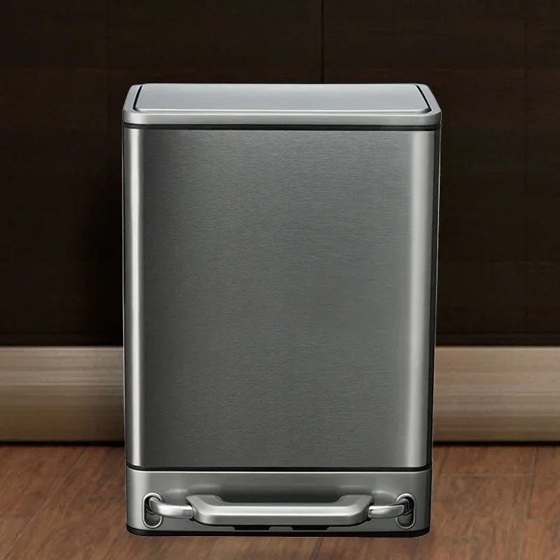 

Stainless steel kitchen trash bin, home living room, office large silent and slow descending trash bin