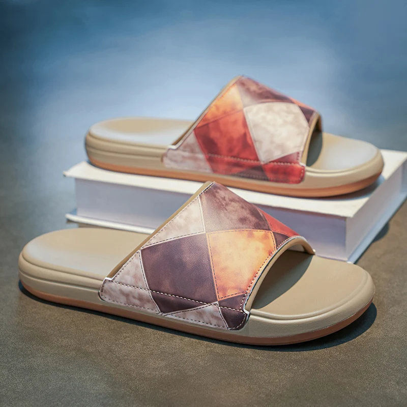 

Men Classic Plain Rubber Slides One Piece Molding Wear Resistant Anti Slip Breathable Shower Beach Outdoor Lazy Slippers