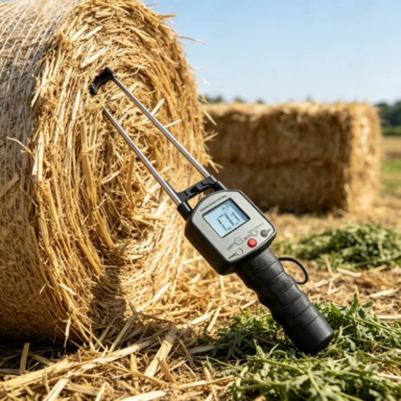 Portable Hay Moisture Meter For Straw Alfalfa Grass Bale Water Content Detector