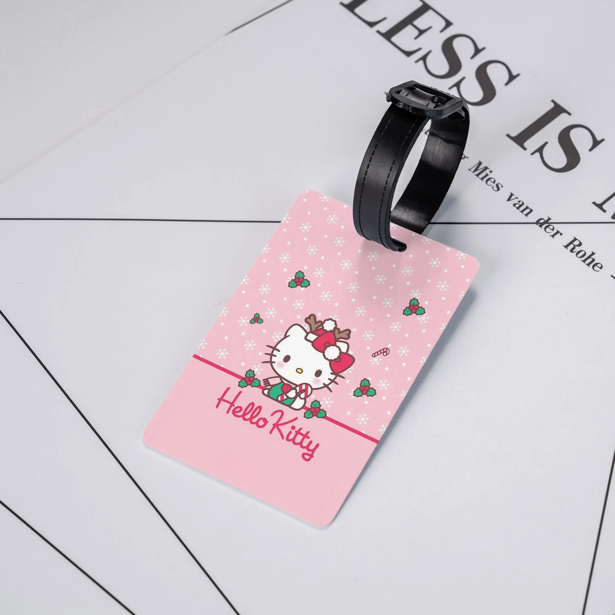 

Merry Christmas Hello Kitty Luggage Tags Suitcase Silicon Travel Accessories Holder Baggage Tag ID Address Suitcase Tag Gift