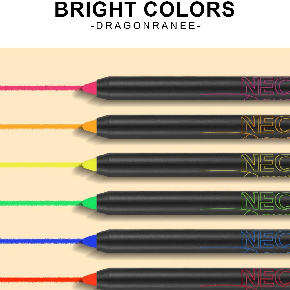 Fluorescence Blue Eyeliner Gel Waterproof Luminous UV Light Neon Eyeliner Pen Yellow Green Pink Color Eye Shadow Cream Make Up