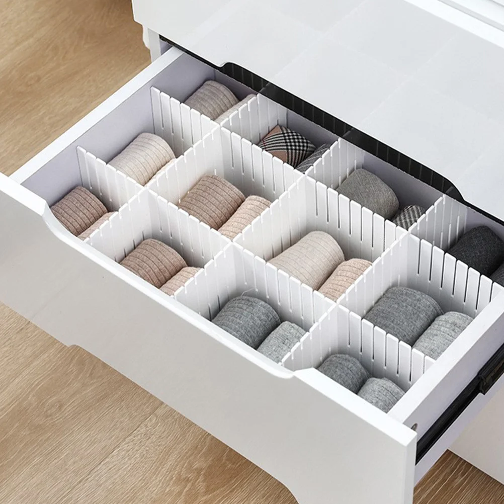 12 قطعة فواصل أدراج شبكة فرعية قابلة للتعديل منظم بلاستيكي لخزانة مضمد لتقوم بها بنفسك تخزين صندوق جوارب منزلي فاصل أشتات #2