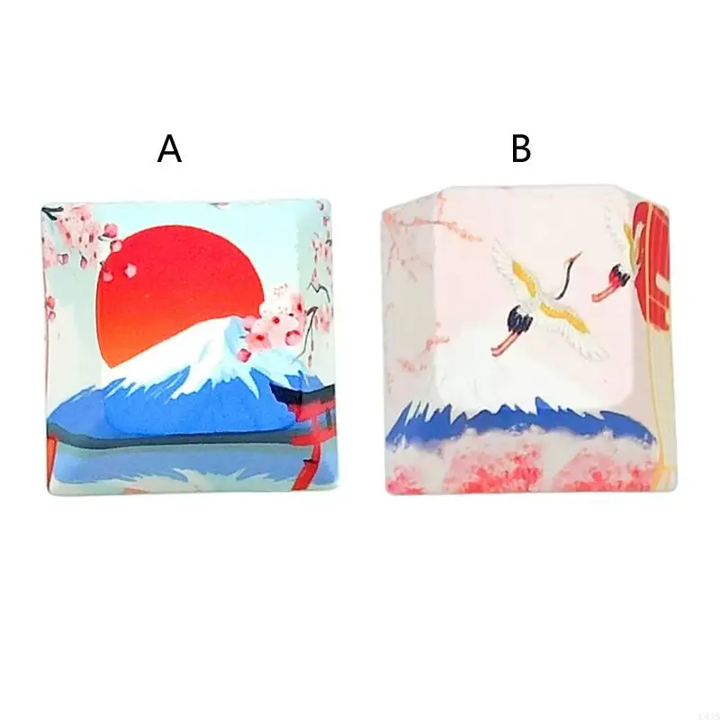 

K43B 1PC DIY PBT Dye Subbed Sculpture Snow Mountain Crane Keycap Cherry