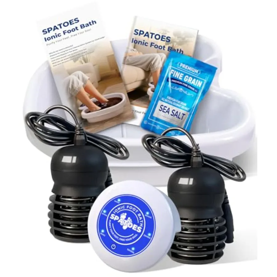 Ionic Foot Detox Machine 3.0 Home Use Foot Spa with 2 Arrays Durable Basin 15 Disposable Liners Detox Sea Salt Blue Color Advan