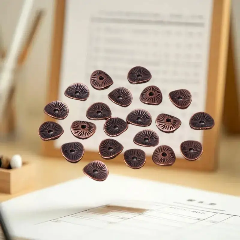 Сумка из 20 волнистых бусин-разделителей из цинкового сплава в античном меддном тоне для поделок с драгоценными камнями