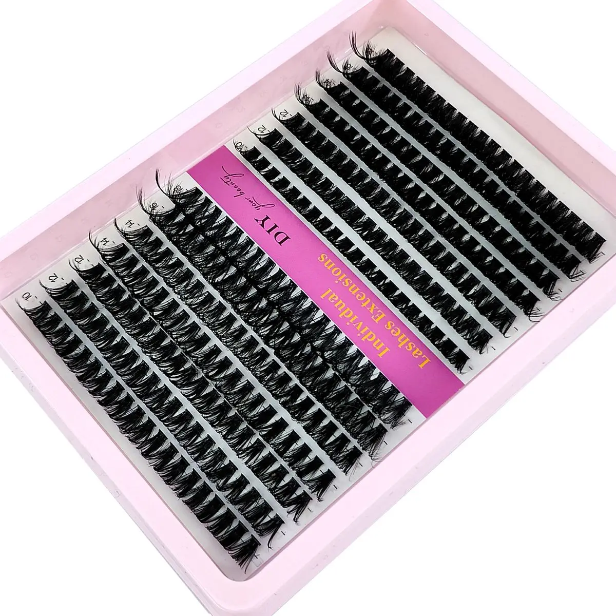 60D/80D/100D Mix Tray Wimpern Cluster 10-18mm Mix Wispy Einzelne Wimpern Extensions 266/280 stücke DIY Nerz Falsche Wimpern Make-Up – Detail 7